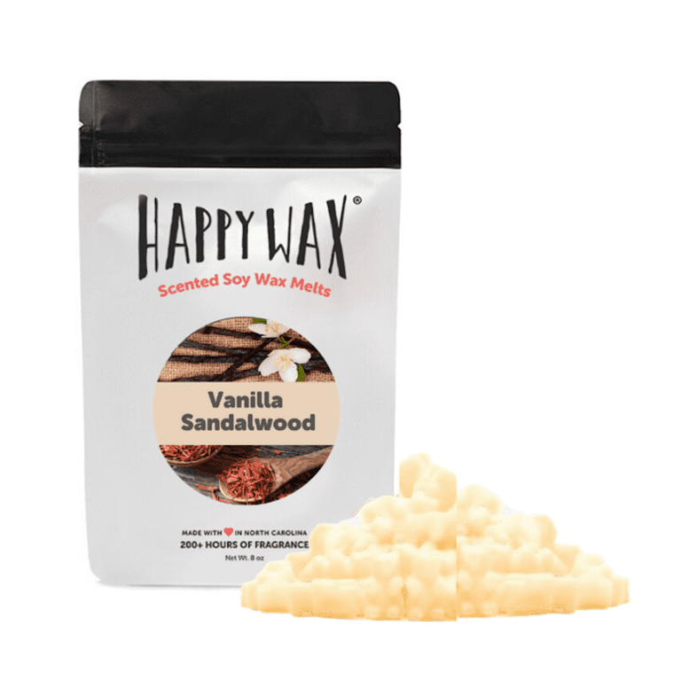 Happy Wax Soy Wax Melts Vanilla Sandalwood Scent Melts 8 Oz Pouch 