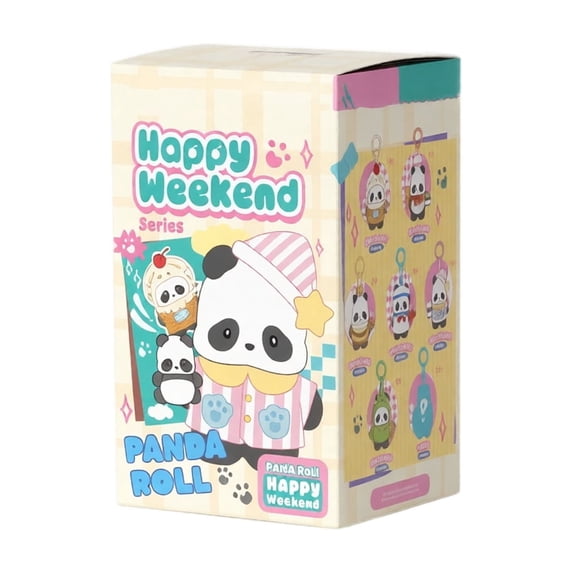 Happy Weekend Panda Plush Blind Box, Random Style Cute Soft Toy Adorable Stuffed Animal for Backpack Keychain Bag Charm Collectible Kawaii Gift(1pc)