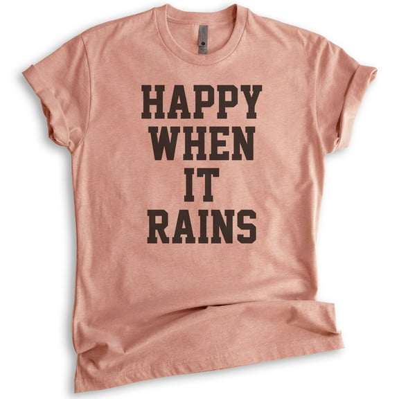 Happy When It Rains T-shirt, Unisex Women's Men's Shirt, Goth Girl Shirt, Goth Shirt, Heather Sunset, Medium