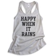 thumbnail image 1 of Happy When It Rains Tank Top, Ladies Racerback Tank Top, Goth Girl Tank, Goth Tank, Silver Gray, Medium, 1 of 3