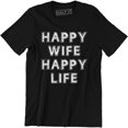 thumbnail image 1 of Happy Wife Happy Life Funny Husband Wife Gift Wife Present Men's T-Shirt, 1 of 4