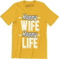 thumbnail image 1 of Happy Wife Happy Life Husband Gift Wife Present Men's Gift T-Shirt, 1 of 4