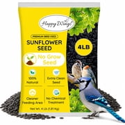 Happy Wings 4lbs No Grow Sunflower Seed Wild Bird Seed -Food for Wild Birds - Dry