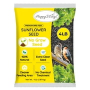Happy Wings 4lbs No Grow Sunflower Seed Wild Bird Seed -Food for Wild Birds - Dry
