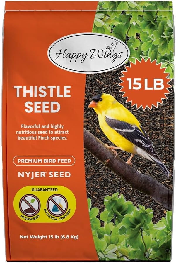 Happy Wings Nyjer Seeds 15 lb No Grow Birdseed, Wild Bird Food. Dry, New