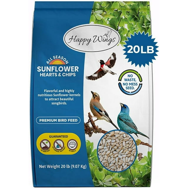 Happy Wings Sunflower Hearts & Chips Sunflower Kernels I No Waste, No