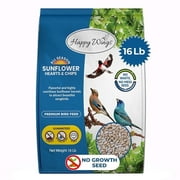 Happy Wings Sunflower Hearts (Kernels) & Chips, 16 lb., Wild Bird Food, No Grow Birdseed, New, Dry.