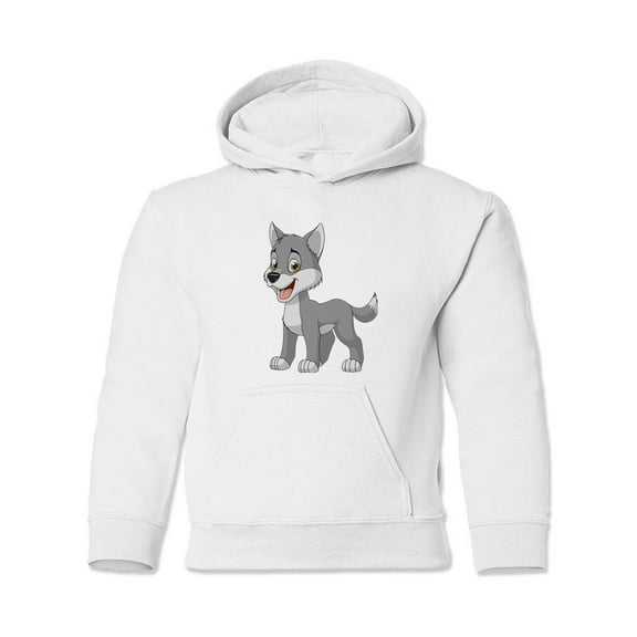Happy Wolf Hoodie Juniors -Image by Shutterstock,  Small