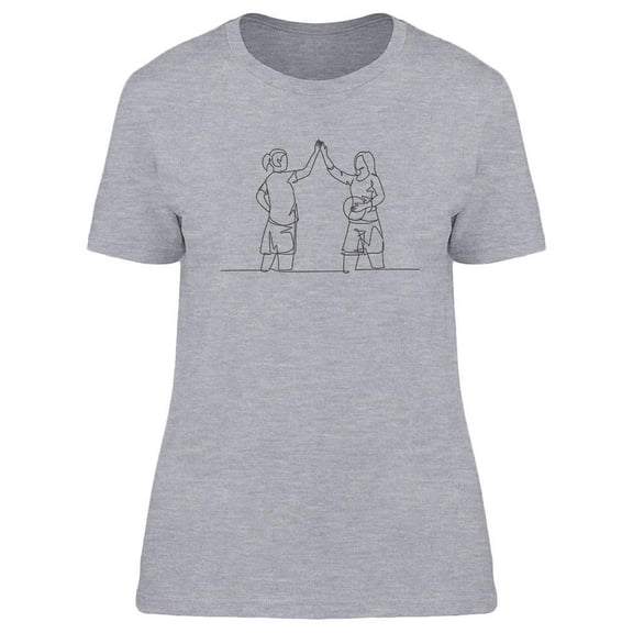 Happy Women Giving High Five  T-Shirt Women -Image by Shutterstock, Female Large