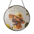 thumbnail image 1 of Happy Women's Day Rhodesian Ridgeback Sunflower Vintage Proud Mom Stained Glass Suncatcher Ridgebacks Dog Lover Gifts Window Hanging Sign Decor - 02030, 1 of 5
