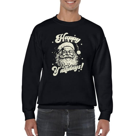 Happy Y'allidays Santa Holiday Men's Sweatshirt