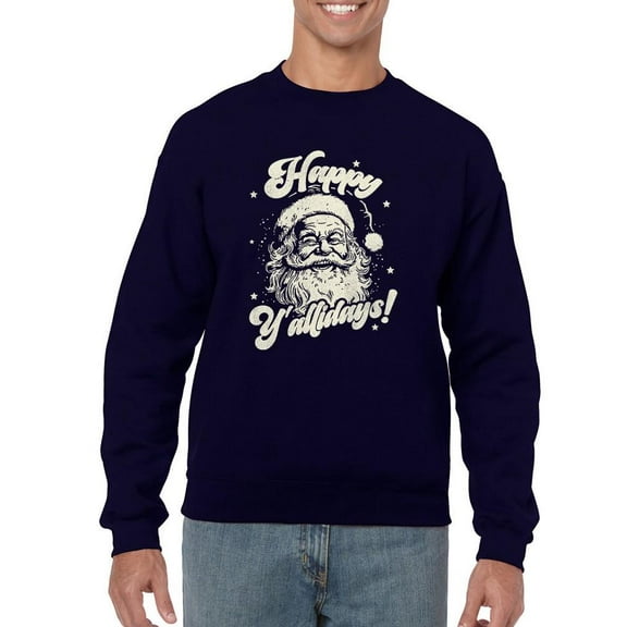 Happy Y'allidays Santa Holiday Men's Sweatshirt