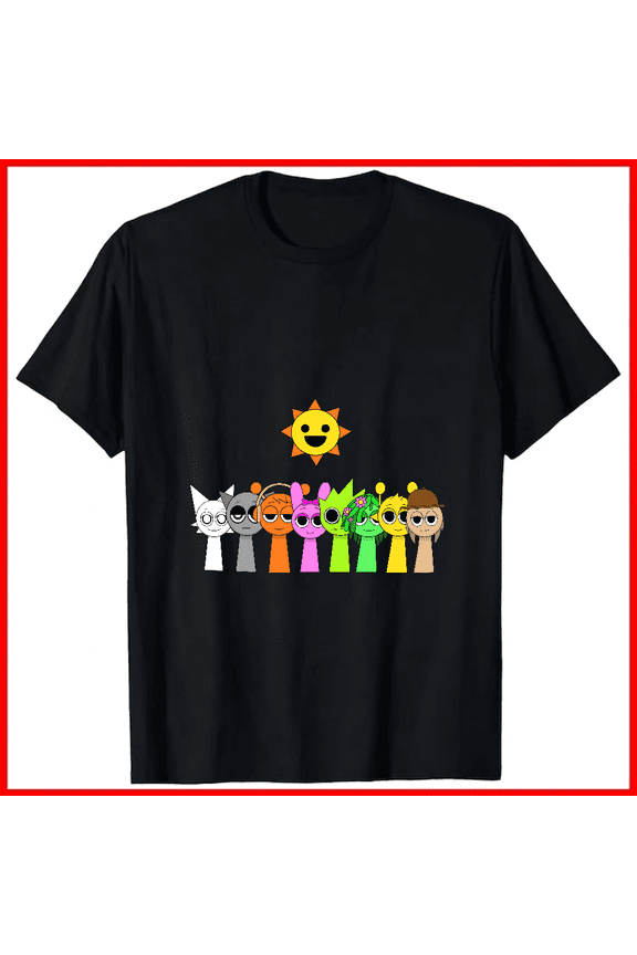 Happy Yellow Sun Character Parody Cute Bright Cartoon Animation Unisex T-Shirt V19448, up to size 5XL