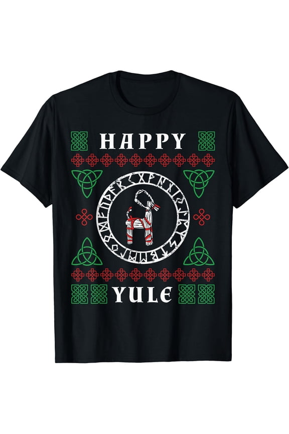 Happy Yule Pagan Wicca Ugly Christmas Sweater S-5XL T-Shirt, Vintage Birthday Gift