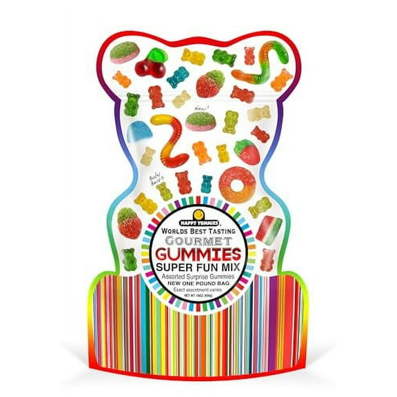 Happy Yummies Worlds Tasting Gourmet Gummies Super Fun Mix 16oz