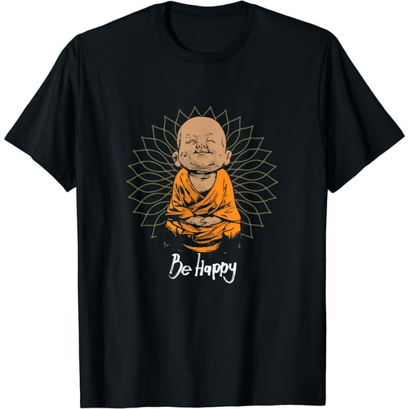 Happy Zen little baby Buddha tee shirt Mandala Tee gift idea T-Shirt Black 3X-Large