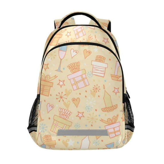 Happy birthday party pattern Backpacks with Safety Reflective Strips, Travel Bag, Backpack
