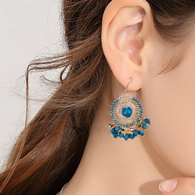 Happy date 1 Pair Bohemian Earrings Vintage Drop Dangle Earrings Boho Earrings Set Statement Earrings Alloy Long Boho Dangle Earrings for Women