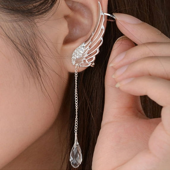 Happy date 1 Pair Elf Ear Cuffs, Silver Pearl Beads Earring Handcraft for Filigree Fairy Elven Cosplay Fantasy Costume