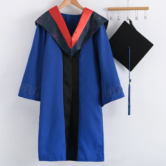 Happy date 1 Set Graduation Uniform Super Soft Wear Resistant Polyester Bachelor Hat Graduation Cloak Photography Props Set for College