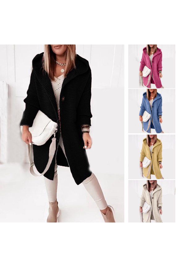 2022 Fashion Open Front Long Sleeve Cardigans Women Jacket Knitting Coats with Pockets