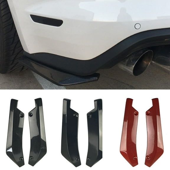 Happy date 2Pcs Universal Car Rear Bumper Lip Spoiler Diffuser Splitter Scratch Protector