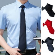 Happy date 2pcs Clip on Ties for Men Solid Color Men's Tie Men's Clip on Tie Men's Clip on Necktie Pretied Men's Button Ties