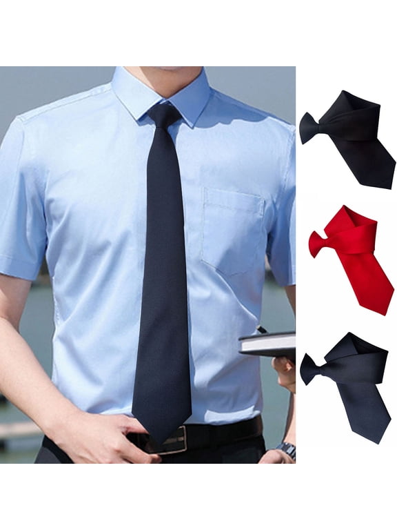 2pcs Clip on Ties for Men Solid Color Men's Tie Men's Clip on Tie Men's Clip on Necktie Pretied Men's Button Ties