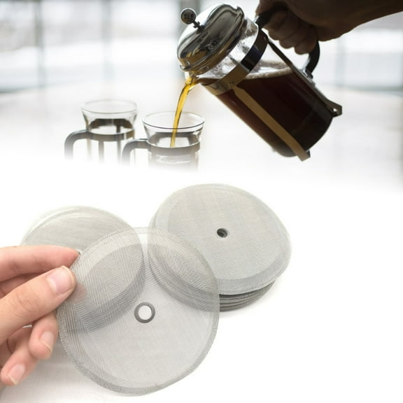 Happy date 3Packs French Replacement Filter Mesh Screen Coffee Filters Reusable Stainless Steel Mesh Filter for 8 Cup/ 34 OZ/ 1000 ml French Coffee Tea Makers