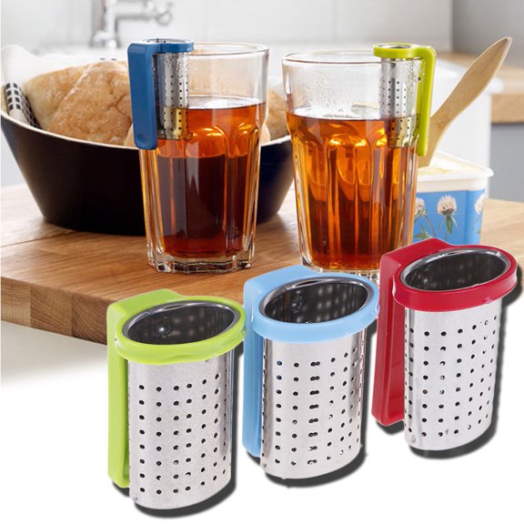 Happy date 3Packs Tea Infuser,Extra Fine Mesh Tea Cup Filter Silicone Handle Perfect Tea Steeper for Loose Leaf Tea or Herbal Tea for Mugs & Teapot, Easy Clean and Safe
