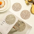 thumbnail image 1 of Happy date 4Pcs Cup Pad Wear resistant Exquisite Workmanship Hollow PVC Placemat Round Pad for Home, 1 of 8