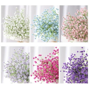 Happy date 5Packs Artificial Flowers in Pot Decor Silk Gypsophila Flower Arrangements Fake Faux Flowers Bouquets In Pot Table Centerpieces Holiday Dinning coffee Room Table Kitchen Decoration