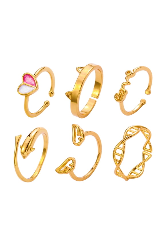 6Set Toe Rings for Women Open Tail Ring Adjustable Toe Ring Rings for Women Foot Jewelry Rings Set