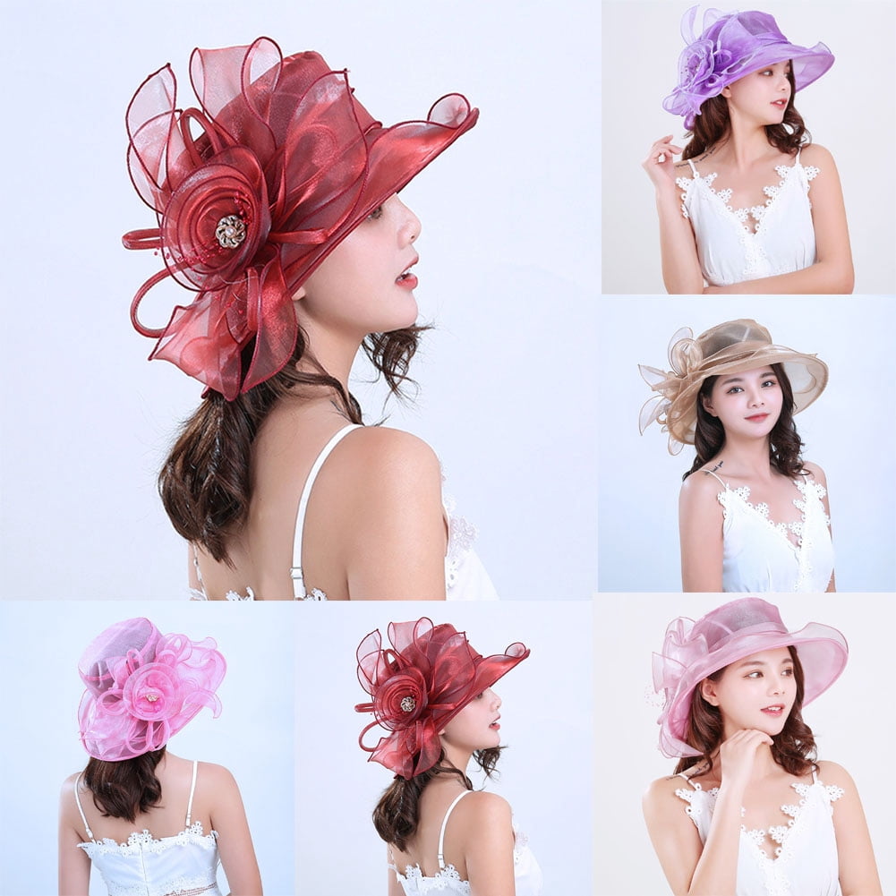 Happy date Beach Hat Sunscreen Flower Decor Mesh Wide Brim 