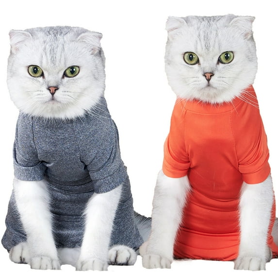 Happy date Cat Professional Recovery Suit for Abdominal Wounds or Skin Diseases, E-Collar Alternative for Cats and Dogs, After Surgery Wear, Pajama Suit