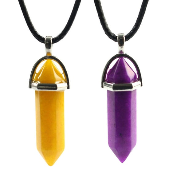 Happy date Hexagonal Chakra Pendant Bullet Crystal Pendant Gemstone Pointed Quartz Stone Pendants