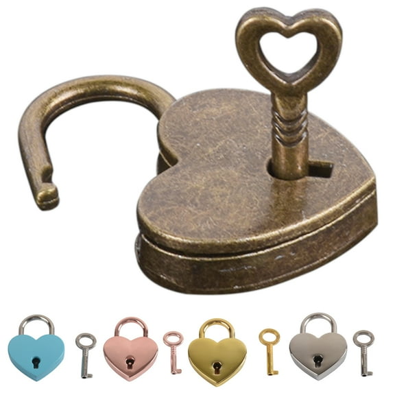 Happy date Metal Heart Shaped Drawer Suitcase Security Lock Padlock