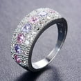 thumbnail image 1 of Happy date Princess Cut Cubic Zirconia Ring Engagement Wedding Ring CZ Simulation Diamond Ring Gorgeous Personality Ring Marriage Studded Ring, 1 of 7