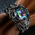 thumbnail image 1 of Happy date Punk Mens Stainless Steel Gem Stone Vintage Ring, Stainless Steel,Gem,Metal, 1 of 7