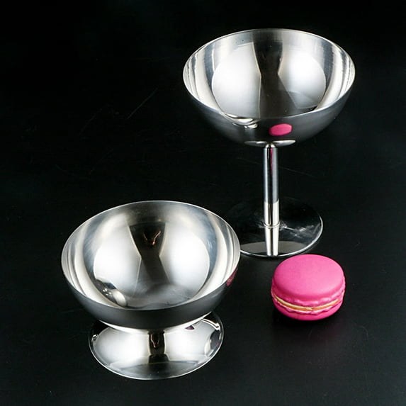 Happy date Small Cute Footed Dessert Bowls/Cups - Perfect for Dessert, Sundae, Ice Cream, Fruit, Salad, Snack, Cocktail, Condiment, Trifle and Christmas Holiday Party