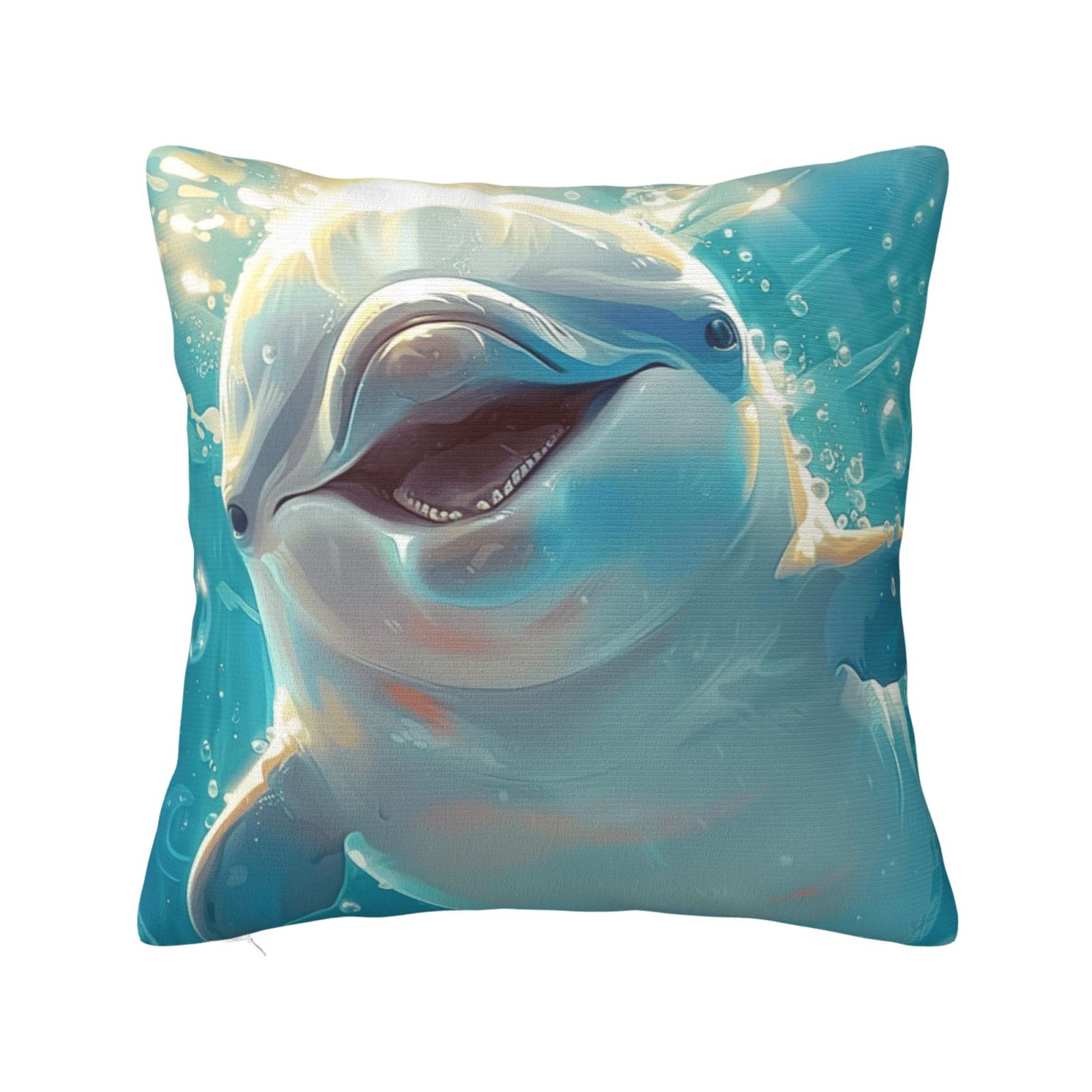 Happy dolphins underwater Pillow cover decoration pillowcase standard