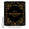 thumbnail image 1 of Happy halloween Yellow Star Moon Skull Black Background Shower Curtain Set ，Waterproof Fabric Shower Curtains Shower Curtains for Bathroom,Bathroom Decor 60"x72", 1 of 6