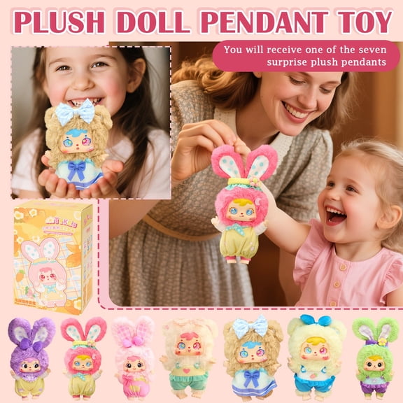 Happy picnic Plush Toy Blind Box, Cute Plush Figure Toys Stuffed Animals for Home Decor, Kawaii Mystery Box Toys for Collectible,Blind Box Figures Gift for Teens & Adults,Single Box