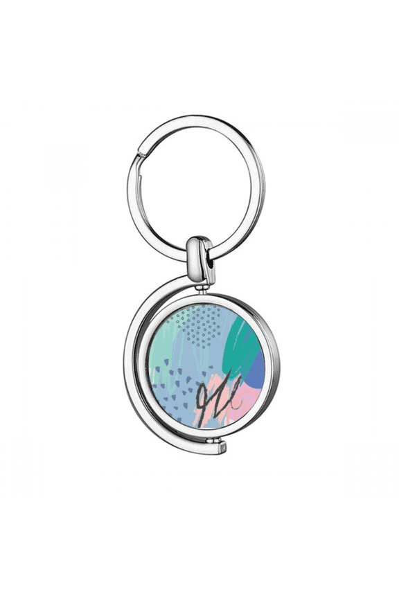 Happy s Art Pattern Rotating Keychain Metal Keyring Holder