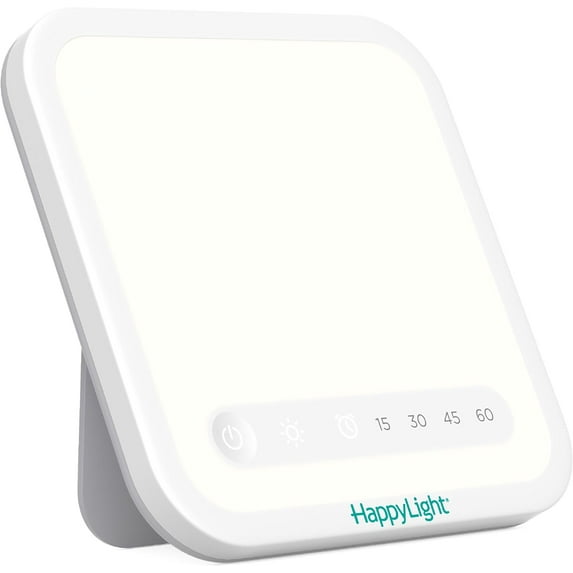 HappyLight Mini - Portable & Compact Light Therapy Lamp with 10,000 Lux, UV-Free, LED Light with Adjustable Brightness - Boost Mood, Enhance Sleep, & Focus - Small Sun Lamp for Winter Blues