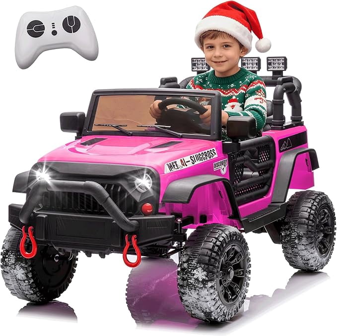 HappyToysWorldGulunbur 24V Electric Ride On Car for Kids, 400W High-Power Motor & 4-Wheel Suspension, Parents Can Drive with Remote or Kids Self Drive, Bluetooth, LED Dashboard, for Boys Girls 3+