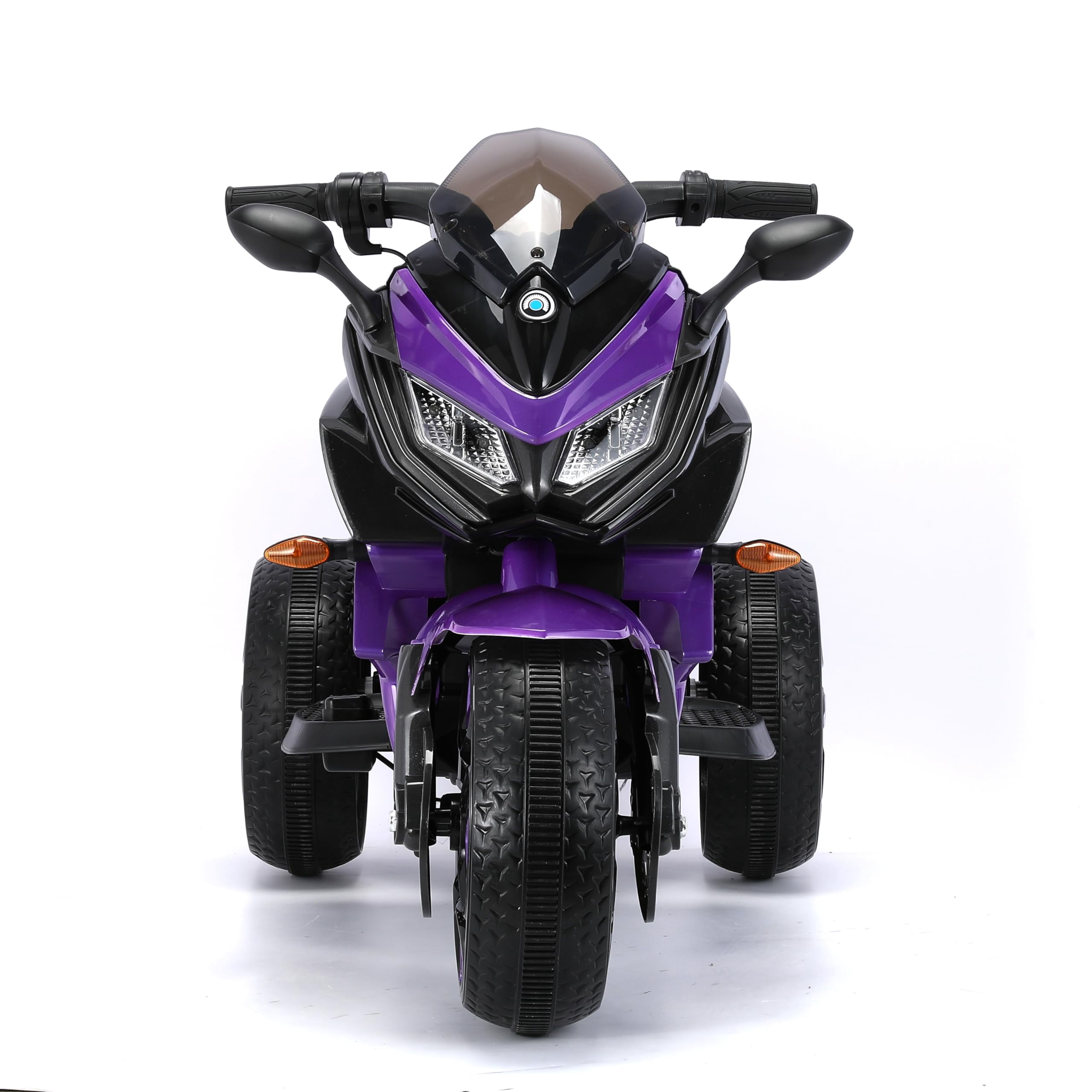 HappyToysWorldKids Electric Motorcycle 3 Wheels, Ride On Toy with App Control & Music, Light-Up Wheels for Boys Girls Ages 3-8, Battery Powered Motorbike with Safety Training Wheels