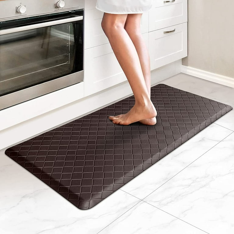 HappyTrends Kitchen Mat Cushioned Anti-Fatigue Kitchen Rug,17.3x39,Thick  Waterproof Non-Slip Kitchen Mats and Rugs Heavy Duty Ergonomic Comfort Rug  for Kitchen,Floor,Office,Laundry,Chocolate 17.3x39 -0.47 inch Chocolate 