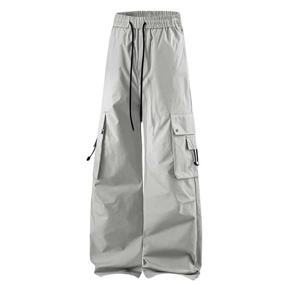 HappyYEE Hiking Pants for Men - Outdoor Windproof Loose Cargo Pants - Elastic Waist Lightweight Casual Travel Climbing Trousers