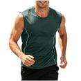 thumbnail image 1 of HappyYEE Men's Athletic Tank Tops, Casual Round Neck Sleeveless T-Shirt, Plus Size Summer Quick Dry Gym Fitness Tanks Green L, 1 of 8
